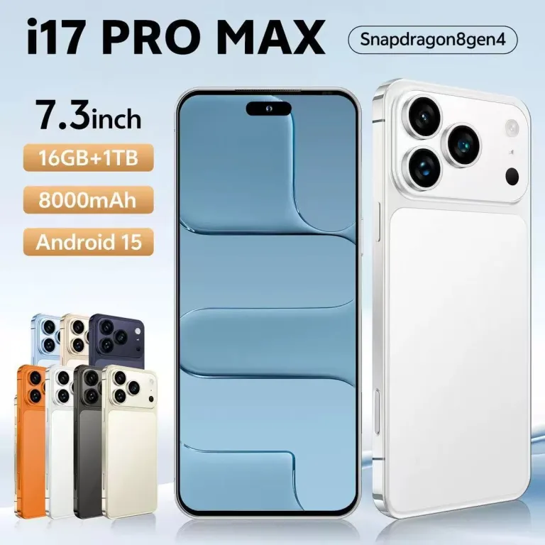 گوشی موبایل تمام‌صفحه پرفروش i17PROMAX با حافظه بزرگ 16G+1TB، دوربین سه‌گانه باکیفیت 8000mAh و باتری بادوام