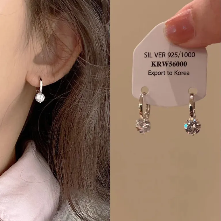 S925 گوشواره میخی نقره خالص با حس لوکس، شیک و همه‌پسند مناسب استایل، عمده از تولیدکننده برای فروش شب‌بازار و بساط