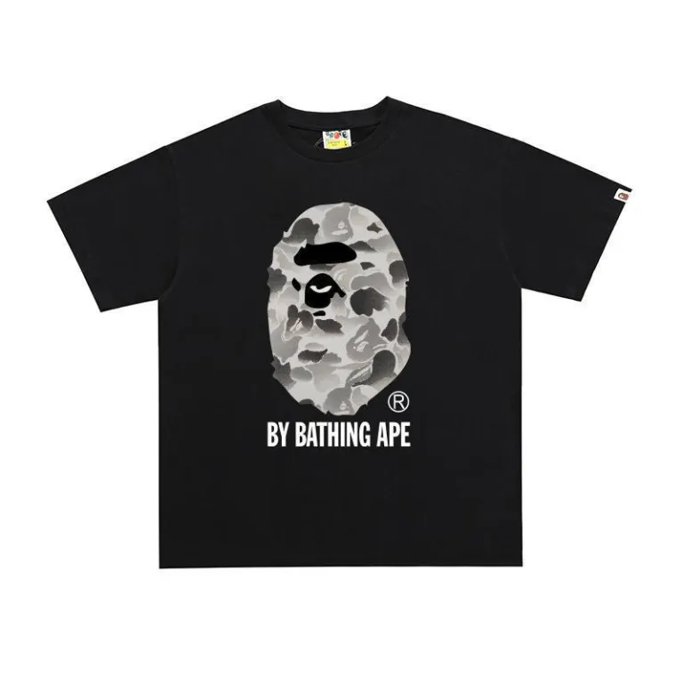 تی‌شرت BAPE تابستانی طرح سر میمون استتاری مردانه و زنانه استایل ژاپنی موجودی عمده