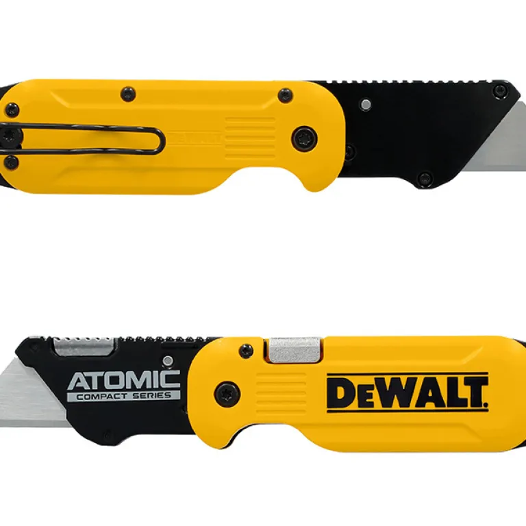 چاقوی تاشو DeWalt DWHT10990 مدل ATOMIC، کاتر چندمنظوره، تیغ برش، کاغذبر و بازکننده جعبه