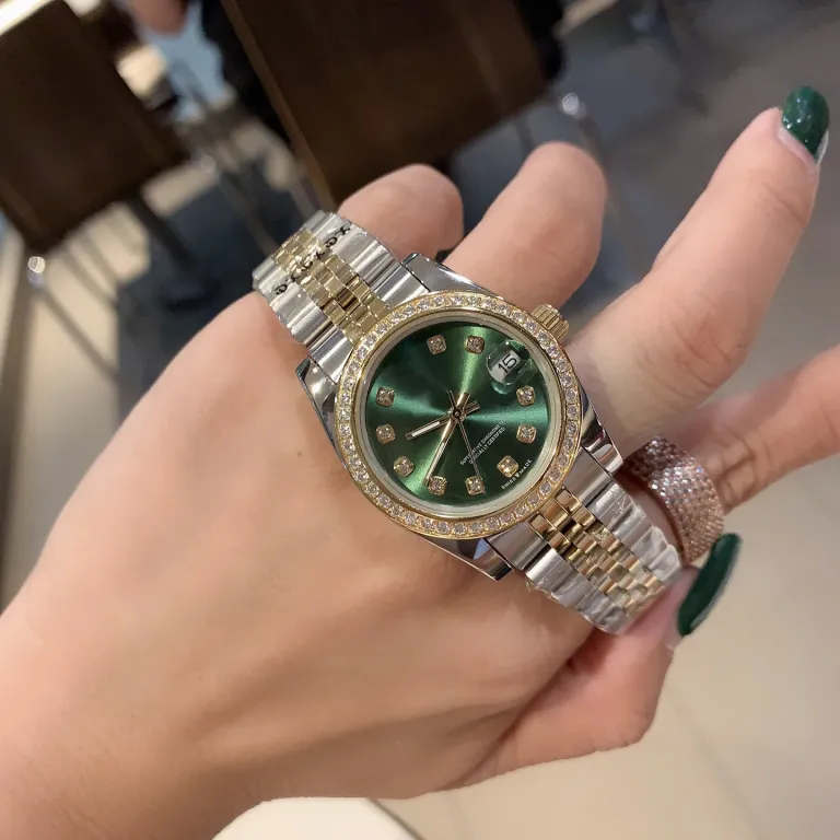 ساعت زنانه رولکس اویستر پرپچوال دیت جاست 31MM کوارتز سوئیسی سری دیت جاست سبز زیتونی