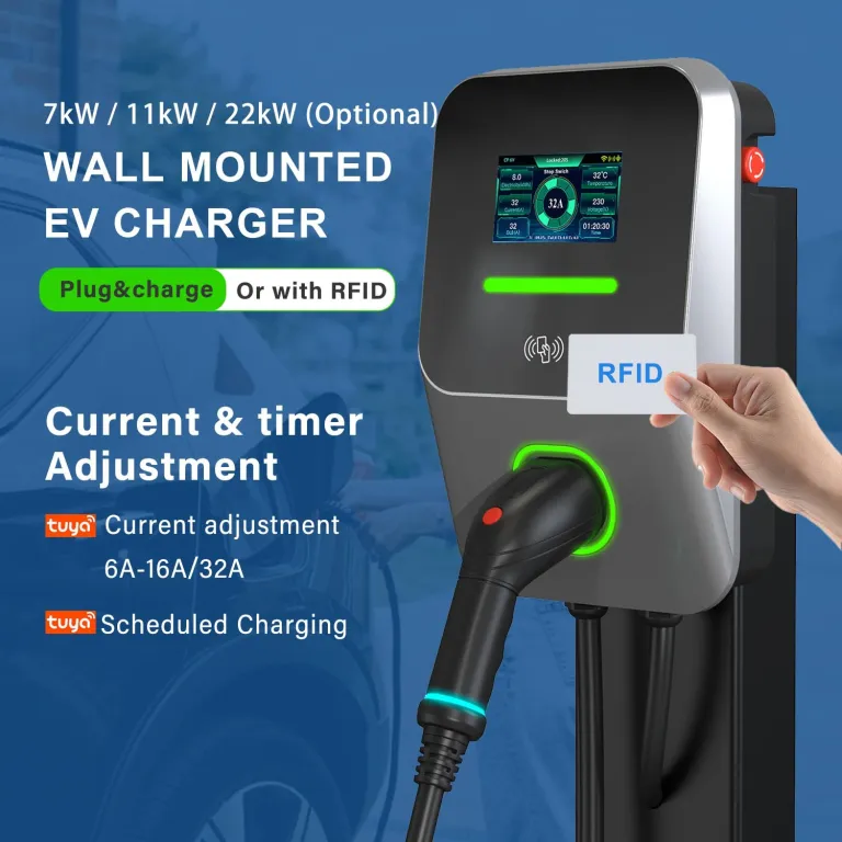 شارژر خودروی برقی 7KW خانگی با استاندارد اروپا برای خودروهای انرژی نو، مناسب برای BYD و تسلا 11KW22KW استاندارد آمریکا
