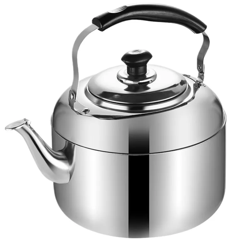 کتری استیل ضدزنگ خانگی با ظرفیت بالا، سوت‌دار، مناسب چای، مقاوم برای گاز و اجاق القایی با بدنه ضخیم