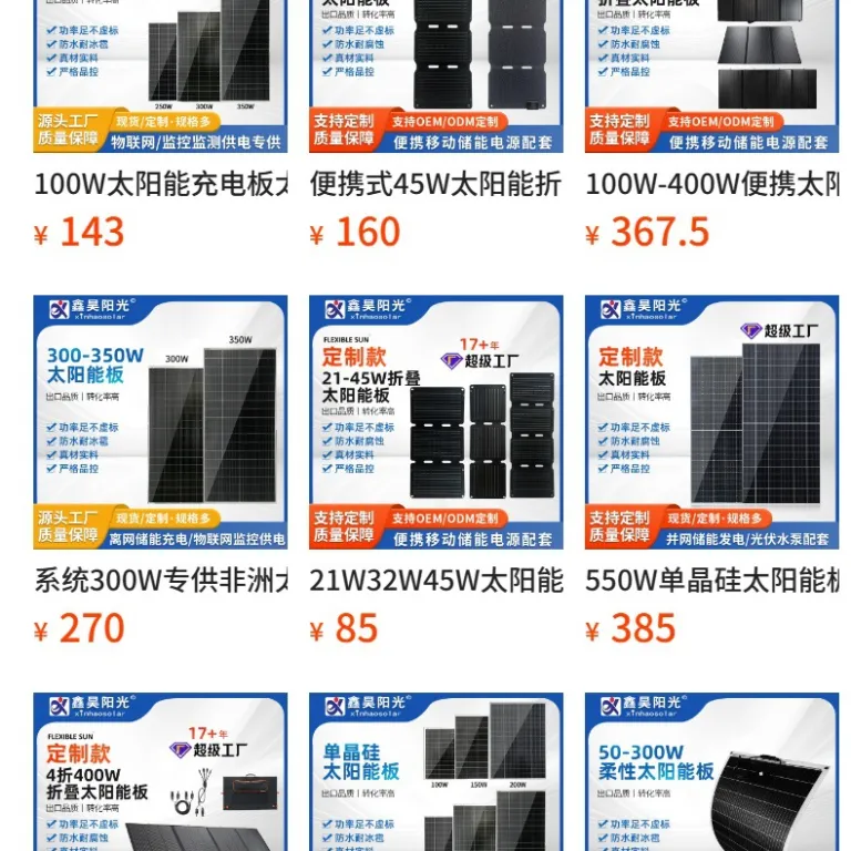 پنل خورشیدی100W-350W پنل شارژ خورشیدی پنل فتوولتائیک خورشیدی پنل باتری خورشیدی عمده