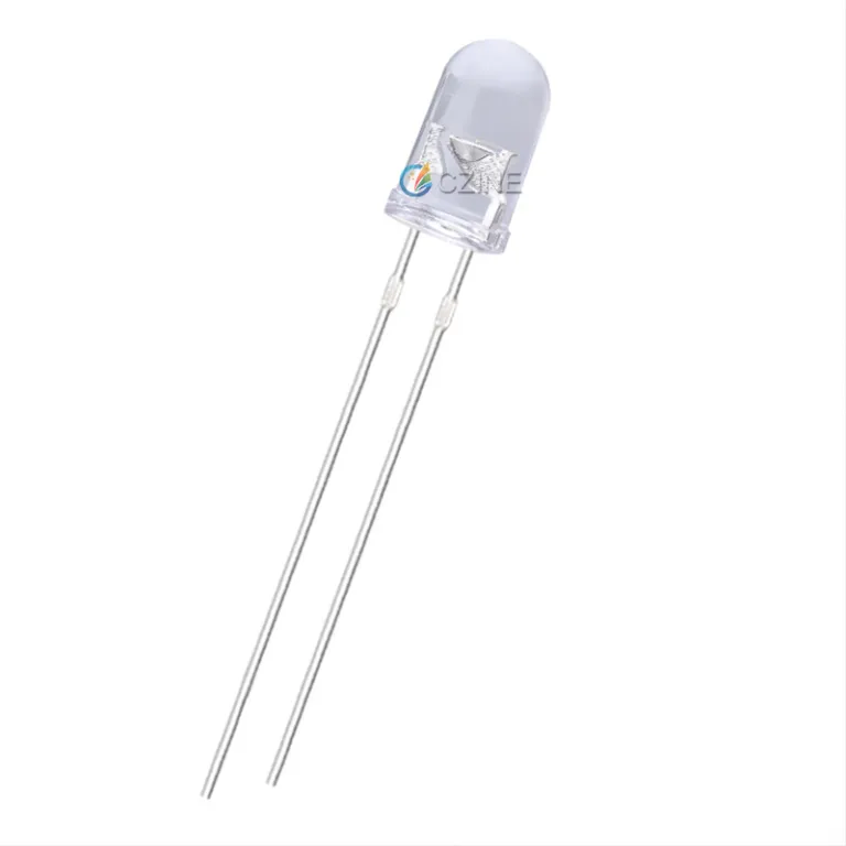 5mm دیود f5 بدنه سفید نور قرمز نانویی آبی ضدعفونی UV چراغ هشدار روشنایی دیود ال‌ای‌دی DIP دیود نورانی