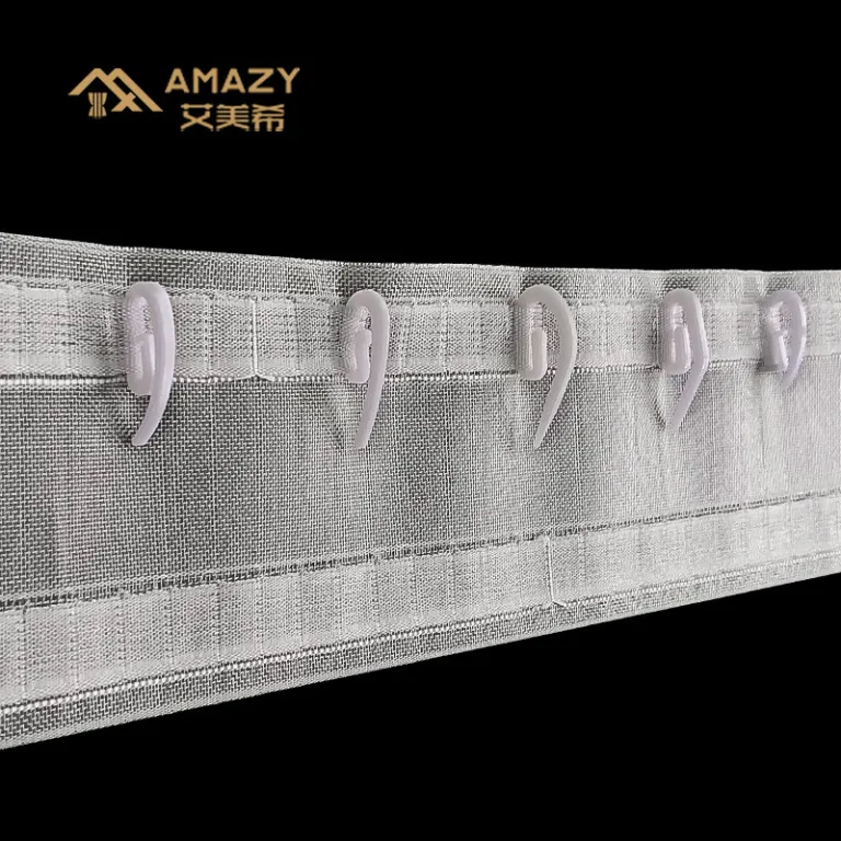 نوار پرده مارپیچ کارخانه صادراتی، نوار آستر شفاف نایلونی 10cm، توری ماهیگیری متراکم، نوار قلاب‌دار برای رد کردن قلاب و نخ