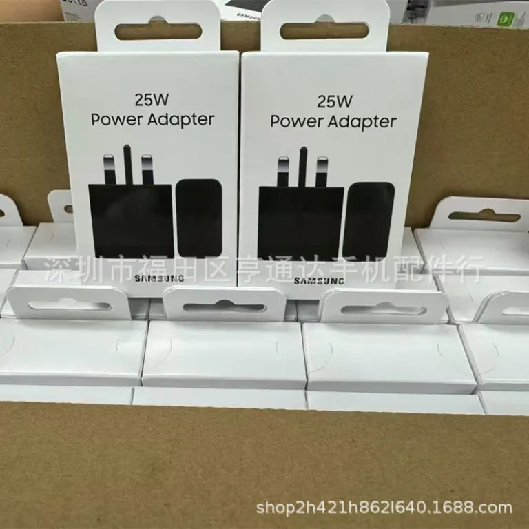 شارژر جدید 25W T2510 اورجینال مناسب سامسونگ S23/S24 با دوشاخه انگلیسی 25W و قابلیت سوپر فست شارژ