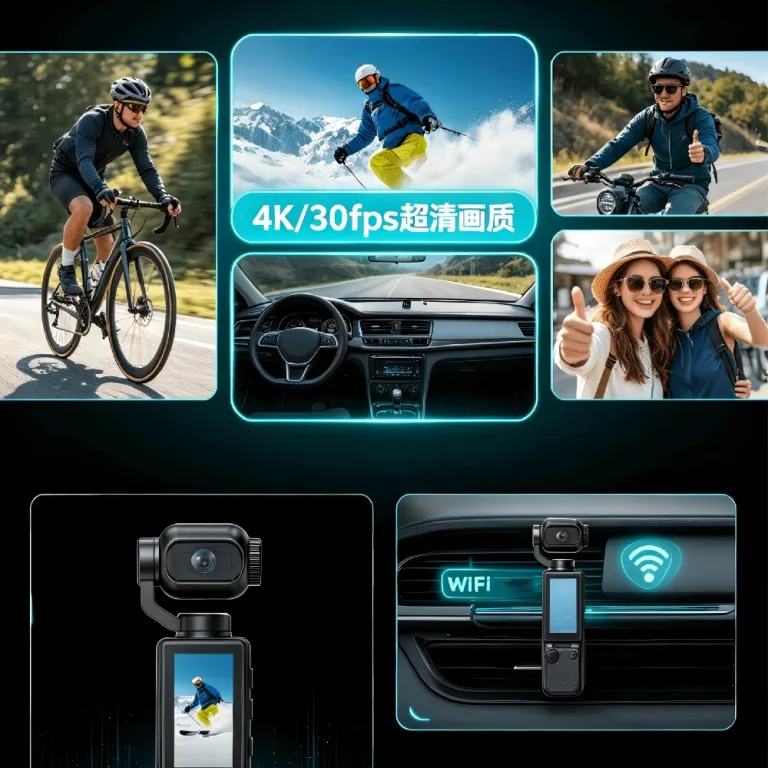 دوربین جیبی ولاگ با گیمبال دستی و کیفیت بالا، پرفروش برای صادرات 4k