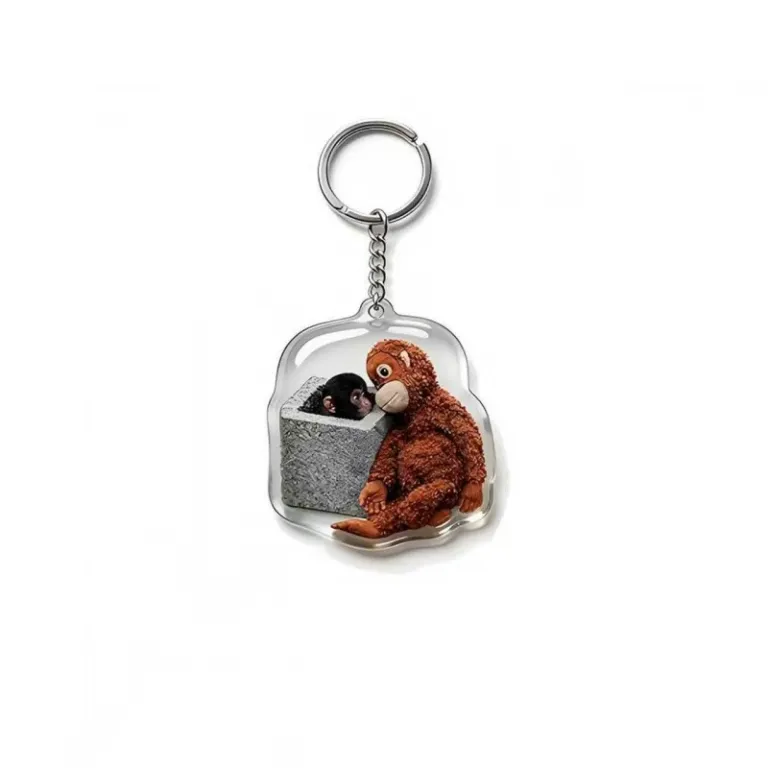 آویز اکریلیک تخت Protect Punch The Monkey طرح اورانگوتان قرمز، محصول جدید صادراتی 2D