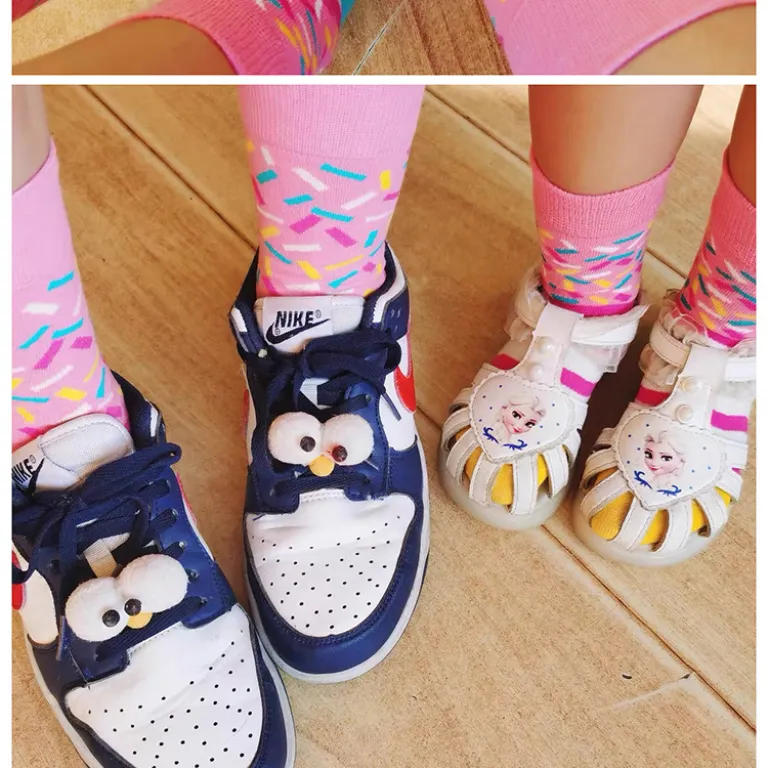جوراب بچگانه HappySocks طرح کارتونی ساق متوسط مدل هایپی مناسب دختر و پسر برای استفاده بیرون از منزل طرح بامزه عمده و خانوادگی