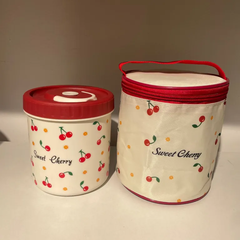 304 ظرف غذای استیل ضدزنگ دربسته طرح گیلاس، قابلمه نگهدارنده حرارت سوپ، جعبه ناهار جداشدنی، قابل استفاده در مایکروویو، ظرف غذای چندطبقه