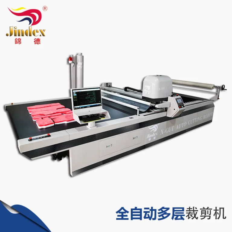میز برش با تیغه لرزشی CNC مدل 2020 برای برش چندلایه پارچه و چرم با تغذیه خودکار، دستگاه برش پارچه کامپیوتری تمام اتوماتیک