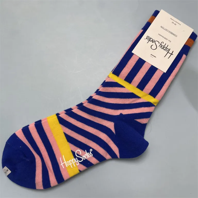 جوراب زنانه رنگارنگ HappySocks طرح کارتونی بامزه مدل اینستاگرامی نیمه‌ساقه بیرونی خیابانی