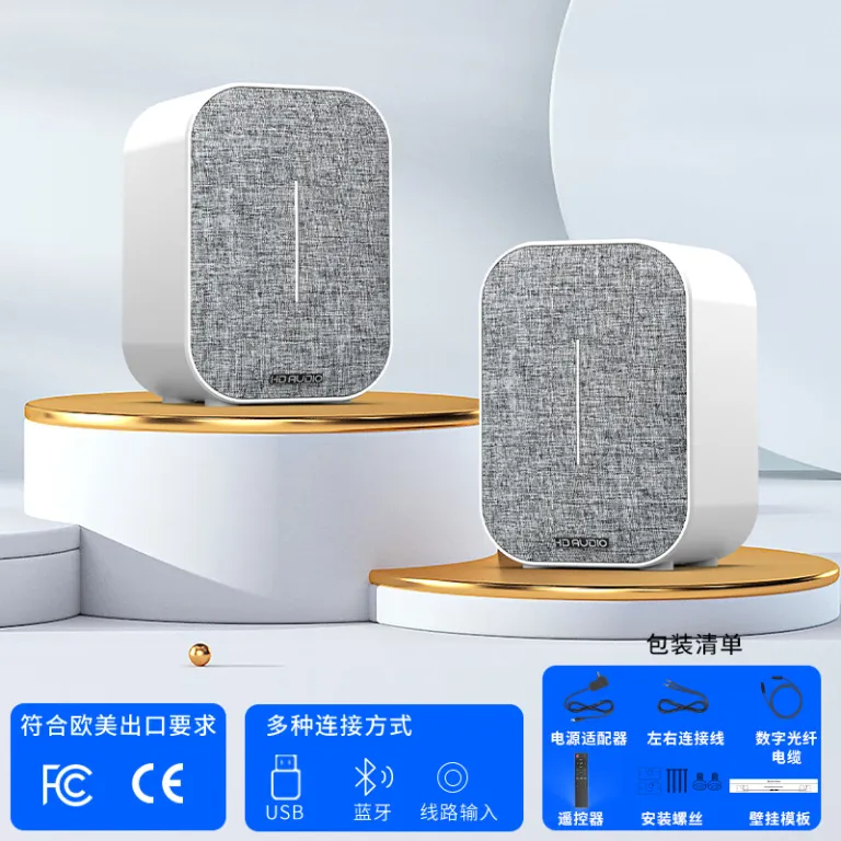 بلندگوی بلوتوثی پرقدرت جدید 50w، مناسب قفسه کتاب، رومیزی و کامپیوتر، ساب‌ووفر چندرسانه‌ای