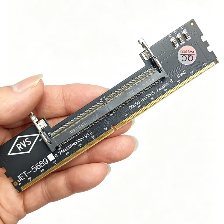 مبدل رم لپ‌تاپ DDR3/4/5 برای استفاده در مادربرد دسکتاپ، کارت تبدیل تست رم لپ‌تاپ