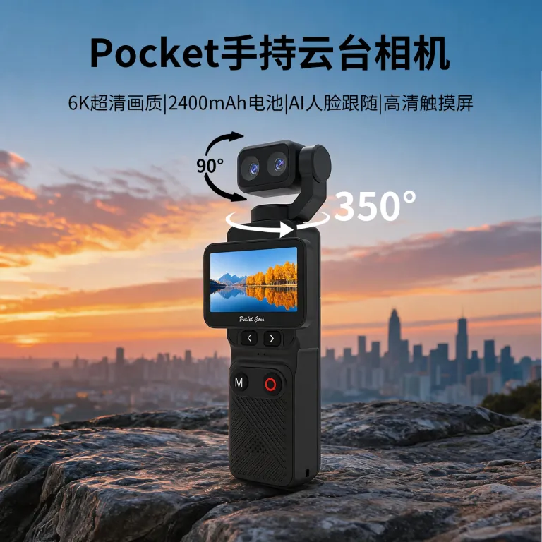 دوربین ورزشی جیبی دو لنزه 6K 8000W با لرزشگیر واقعی و کیفیت تصویر بالا