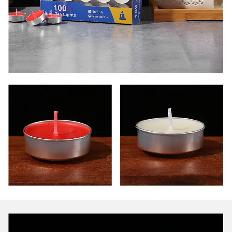شمع چای بدون دود 4-8 ساعت، شمع کوچک گرد مخصوص گرم‌کردن و عطر‌افشانی، مناسب هتل و کی‌تی‌وی و تولد