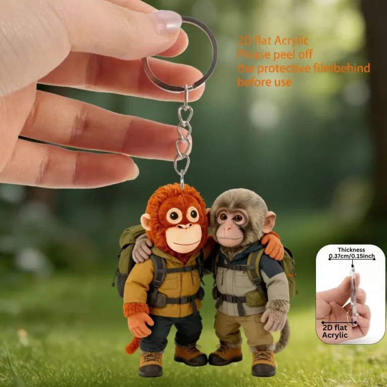 آویز عروسکی میمون Protect Punch قرمز با اکریلیک تخت 2D