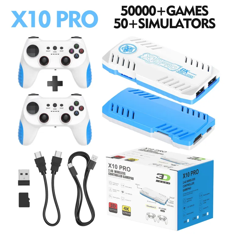 کنسول بازی تلویزیونی خانگی جدید X10 باکس بازی PSP با کیفیت بالا اجرای بازی God of War 3D دسته بی‌سیم