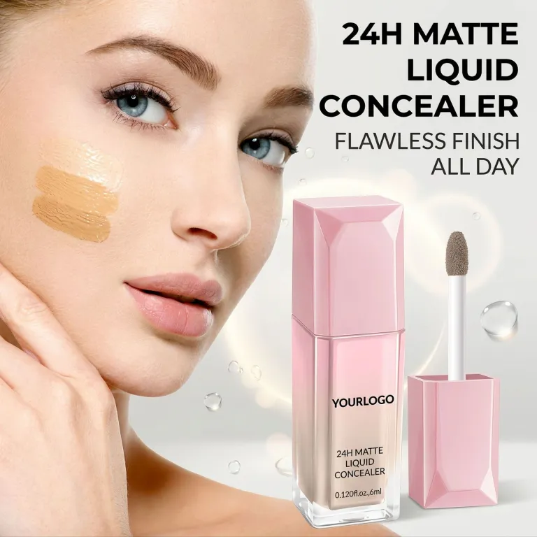 کانسیلر مایع آماده ارسال برون‌مرزی بدون لوگو رنگ LOGO12 Concealer عمده ضدآب، کرم پوشاننده روشن‌کننده پوست