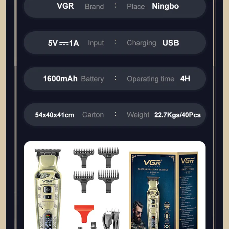 ماشین اصلاح موی حرفه‌ای سالنی VGR V-256 برای آرایشگران
