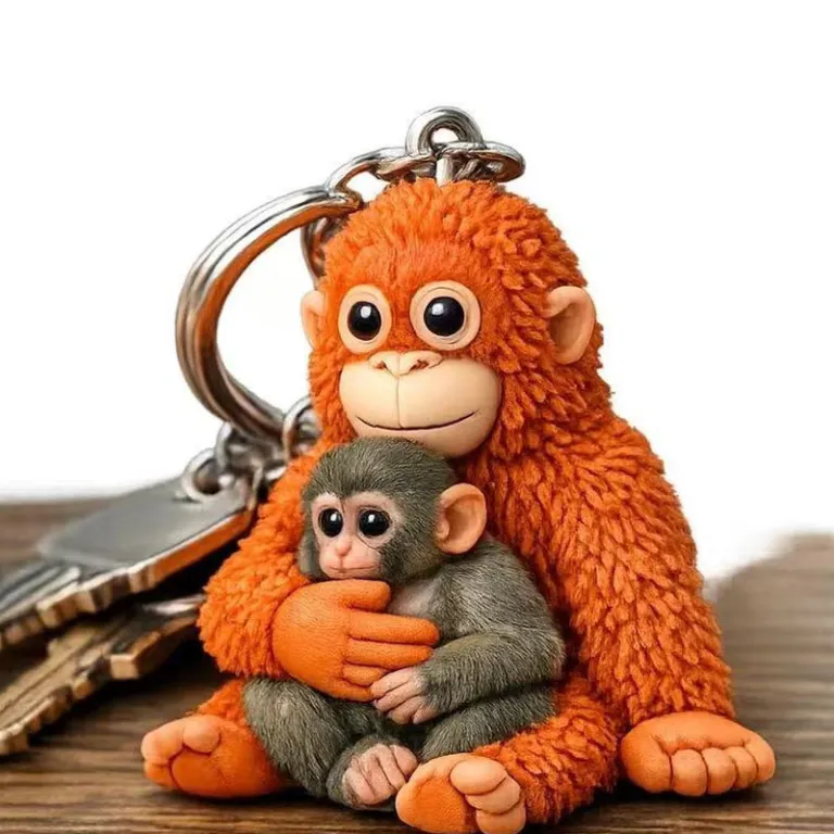 عروسک پارچه‌ای اورانگوتان قرمز Protect Punch The Monkey با طرح فان و خاص، پرفروش صادراتی به‌صورت آویز