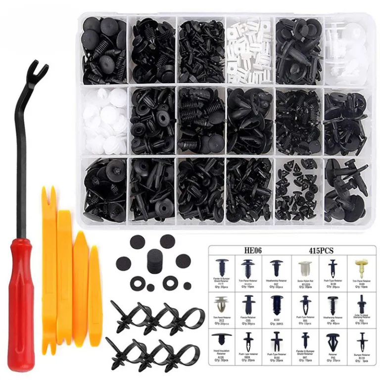 بسته 415PCS بست‌های پلاستیکی انبساطی برای تزئینات داخلی درب خودرو، سپر و پنل