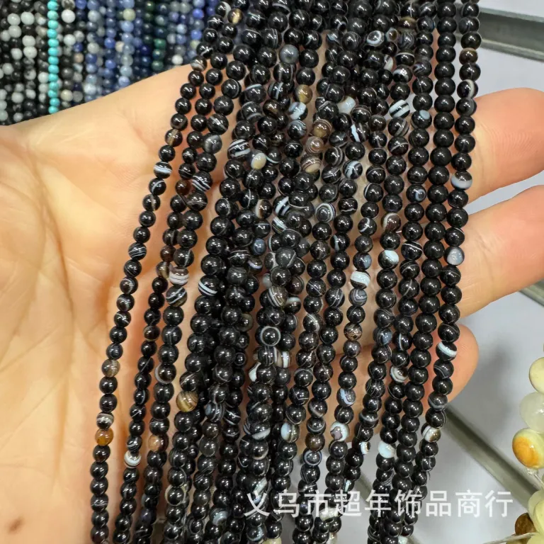 2mm3mm4mm مهره‌های گرد کوچک سنگ طبیعی، لوازم جانبی زیورآلات، آمیتیست، آونتورین سبز، تورمالین، مهره‌های DIY عمده