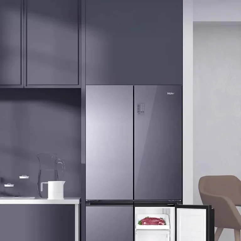 یخچال چهار درب کراس Haier/هاییر BCD-465WGHTDEDS9 کمپرسور اینورتر دوگانه با تصفیه بلک گلد