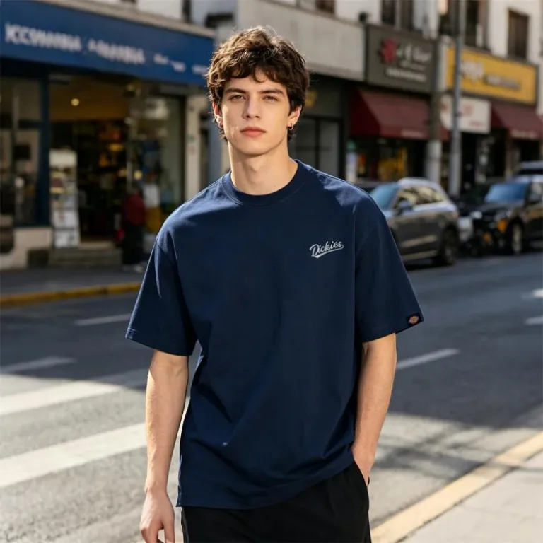تی‌شرت مردانه نخی سنگین Dickies، تنفس‌پذیر و راحت، مدل کلاسیک وینتیج، آستین کوتاه، استایل روزمره آمریکایی