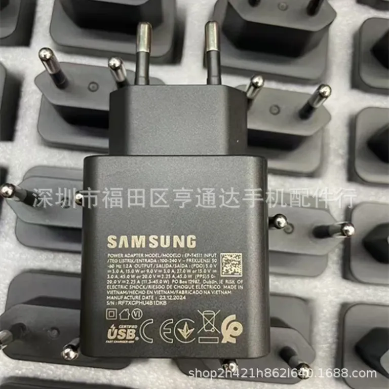 T4511 شارژر اورجینال سامسونگ 45w آداپتور Note20/S25/Zfold6 استاندارد اروپا 45W سوپر فست شارژ
