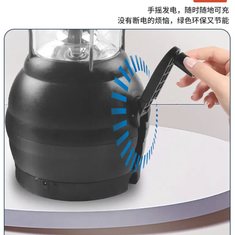 چراغ کمپینگ شارژی LED با شارژ خورشیدی و هندلی، چراغ اضطراری چندکاره قابل حمل