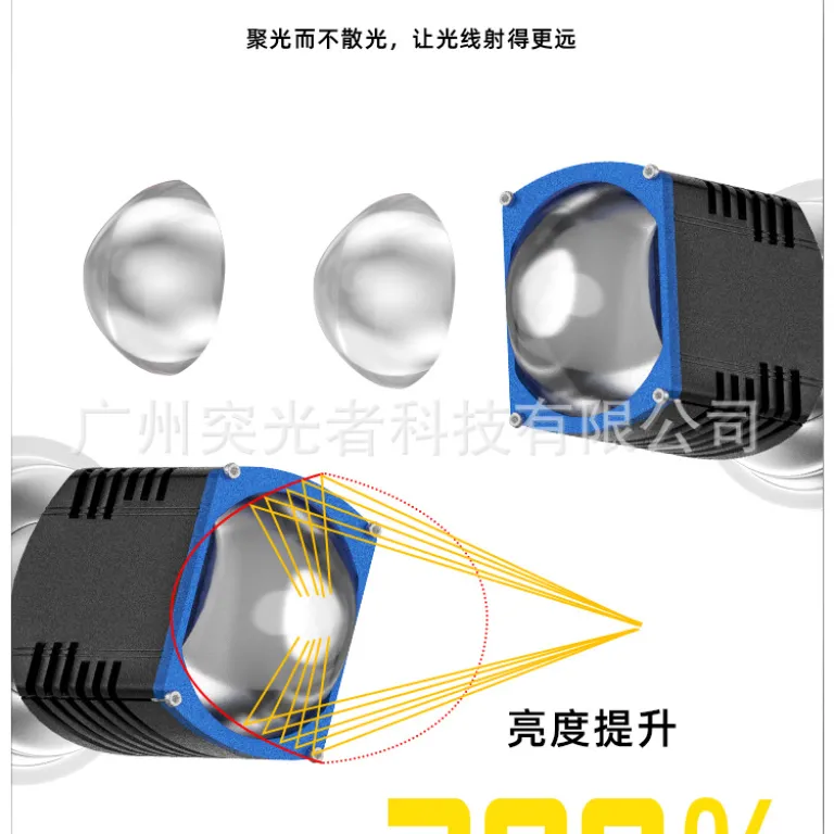 چراغ LED موتورسیکلت TGZ با فروش مستقیم کارخانه، H4 H6 BA20D 12W، نور بالا با تمرکز و چراغ روز