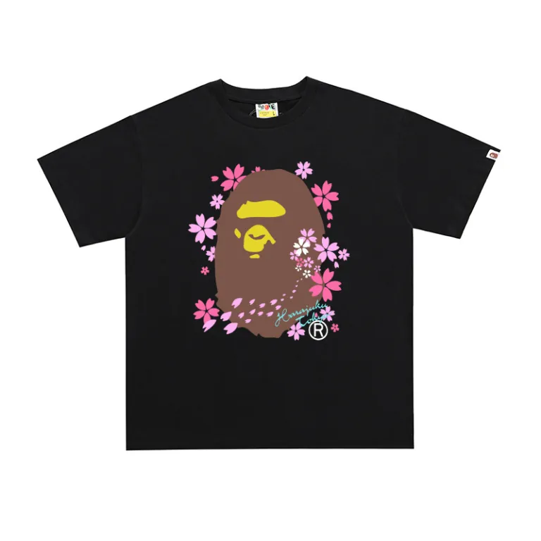 تی‌شرت BAPE تابستانی طرح سر میمون استتاری مردانه و زنانه استایل ژاپنی موجودی عمده