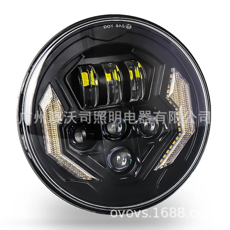 چراغ جلو 7 اینچ گرد led60W موتورسیکلت و خودرو با عملکرد 4