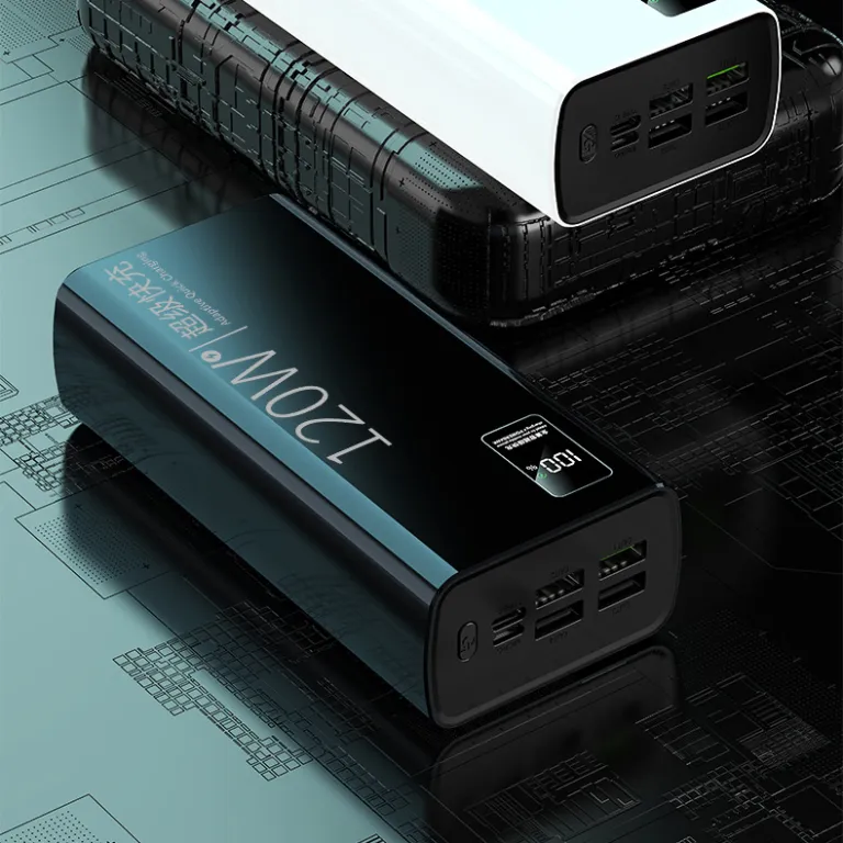 3c تایید شده 120w پاوربانک شارژ سریع 60000 میلی‌آمپر ظرفیت بالا با نمایشگر دیجیتال تایپ سی عمده