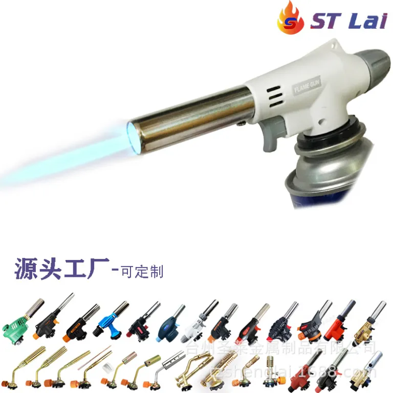 2025 شعله‌افکن جدید کارخانه‌ای برای سوزاندن موی خوک، باربیکیو، پخت و پز و روشن کردن اجاق با کپسول گاز