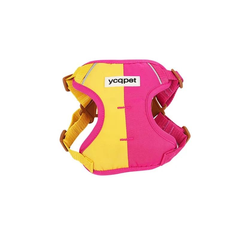 بند سینه‌ای شبرنگ جلیقه‌ای برای سگ‌های کوچک، قلاده و زنجیر مخصوص پیاده‌روی