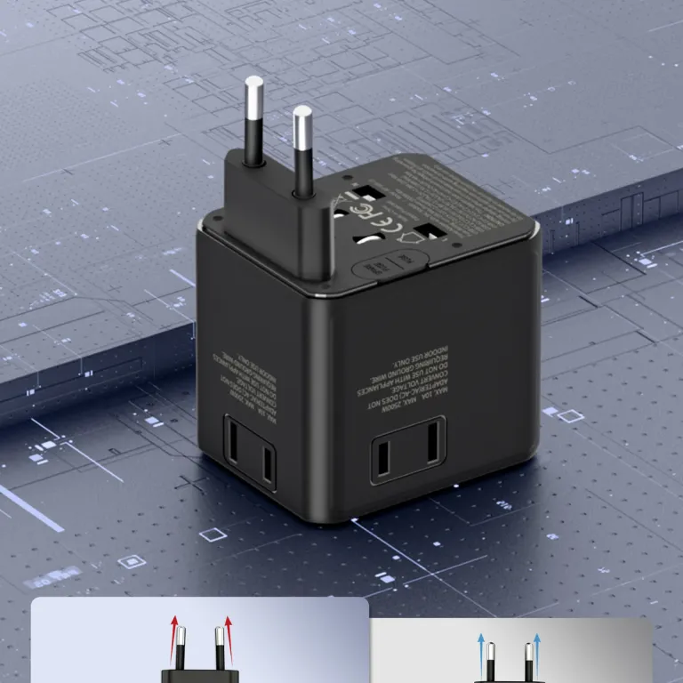 مبدل چندکاره برق کارخانه 25W شارژ سریع 3AC پریز استاندارد اروپا مبدل چندمنظوره تبدیل برق جهانی