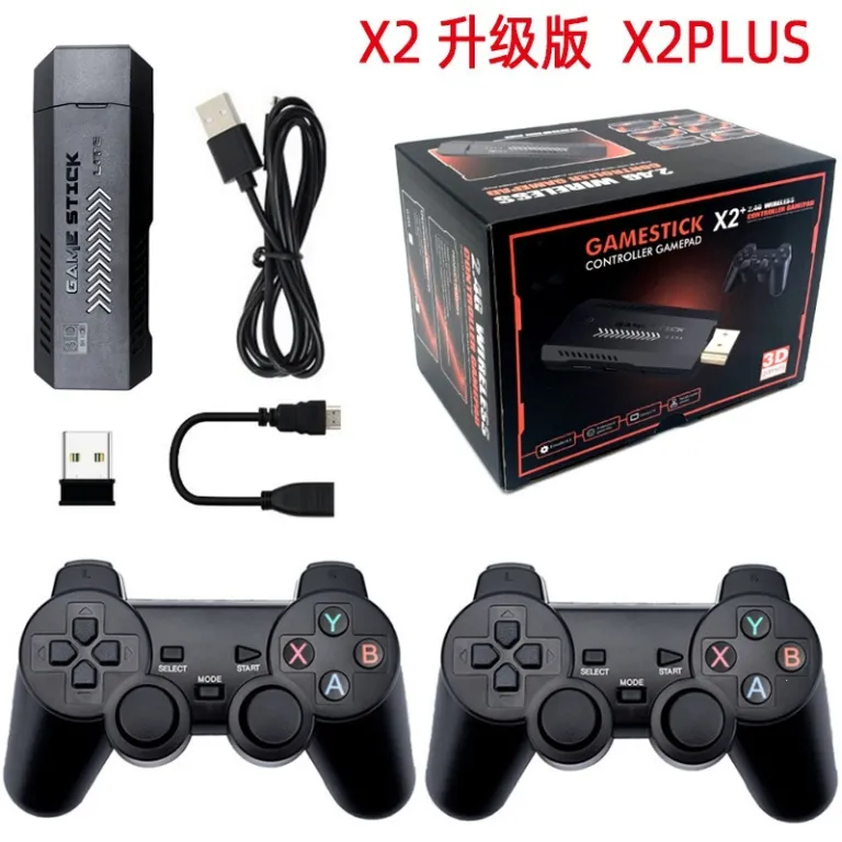 کنسول بازی X2 PLUS 2.4G بی‌سیم رترو HDMI خانگی PSP تلویزیونی 3D کیفیت بالا GD10