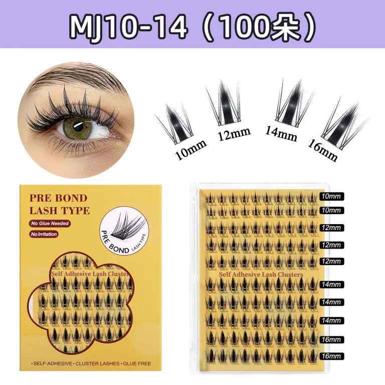 مژه مصنوعی بدون چسب آمازون، ست مژههای تکه‌ای فر و پرپشت DIY کراس‌بردر cluster lashes