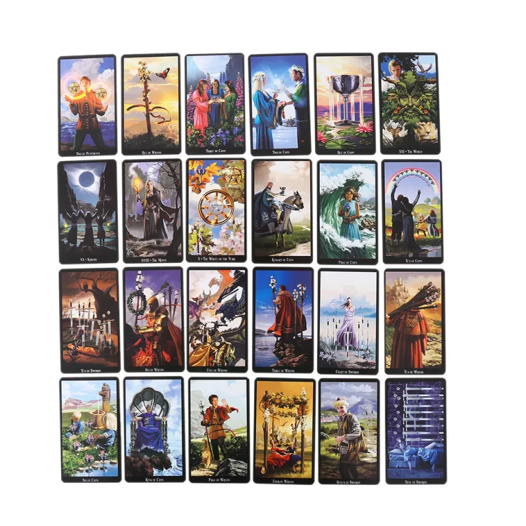 تاروت با روکش طلا جعبه فلزی لوکس Tarot Cards Deck همراه با دفترچه راهنمای کاغذی