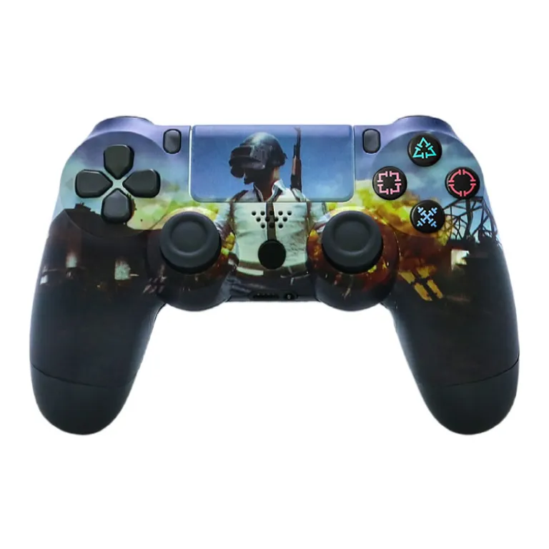 دسته بازی بی‌سیم بلوتوثی ps4 با دو موتور لرزشی، ژیروسکوپ شش‌محوره و لرزش کامل ps4