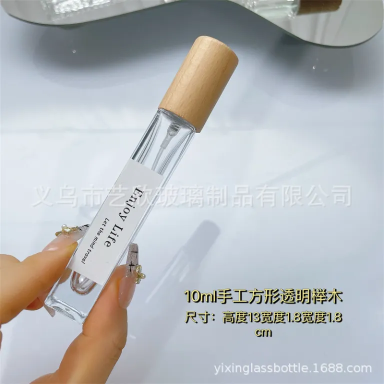 شیشه تقسیم عطر با درب چوبی خالی شیشهای 10ml لوکس مسافرتی قابل حمل 5ml شیشه اسپری نمونه شیشه عطر