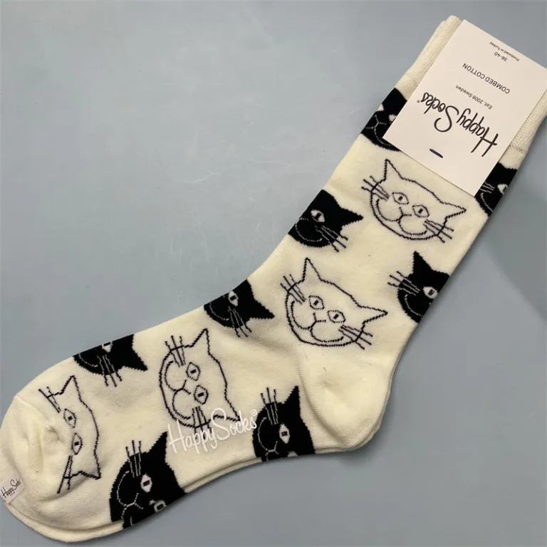 جوراب زنانه رنگارنگ HappySocks طرح کارتونی بامزه مدل اینستاگرامی نیمه‌ساقه بیرونی خیابانی