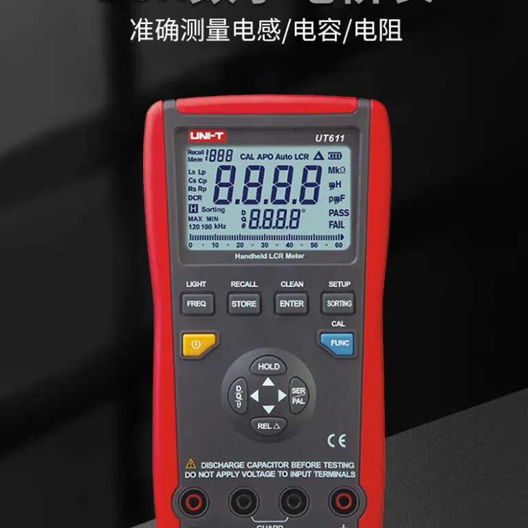 یونیتی UT611/UT612 پل دیجیتال LCR دستی با دقت بالا برای اندازه‌گیری ظرفیت خازنی، اندوکتانس و مقاومت
