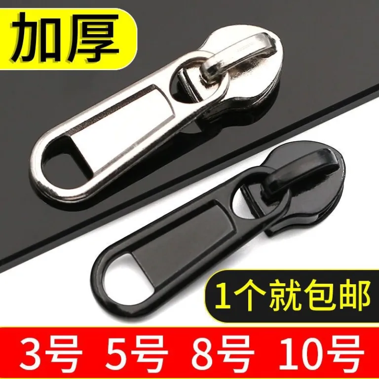 3 5 8 10 سر زیپ نایلونی بلند عمده موجود، سر زیپ فلزی بدون قفل رنگ‌شده برای کیف و چمدان