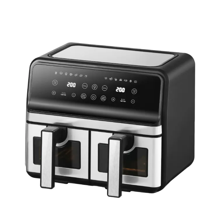 سرخ‌کن بدون روغن دو مخزنه خانگی Air Fryer با ظرفیت بزرگ، چندکاره و قابل مشاهده، هوشمند و مناسب صادرات