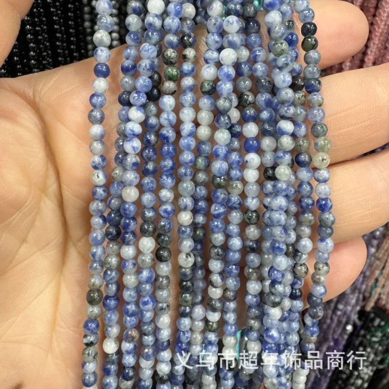 2mm3mm4mm مهره‌های گرد کوچک سنگ طبیعی، لوازم جانبی زیورآلات، آمیتیست، آونتورین سبز، تورمالین، مهره‌های DIY عمده