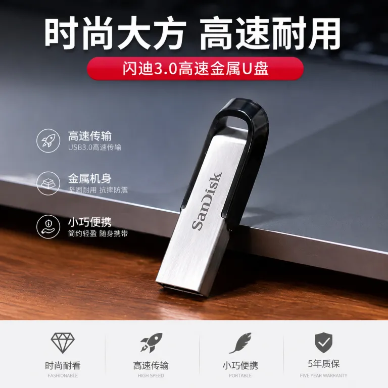 فلش مموری عمده سن‌دیسک CZ73 پرسرعت USB3.O ظرفیت بالا 32G64G128G مناسب خودرو و هدیه با قابلیت حکاکی